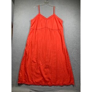 Old Navy Sun‎ Dress Women's Plus 4X Orange Linen Blend Babydoll Beachy Coastal